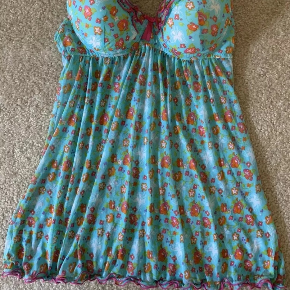 Pink Turquoise Sexy Sleepwear Lingerie Size 34 B